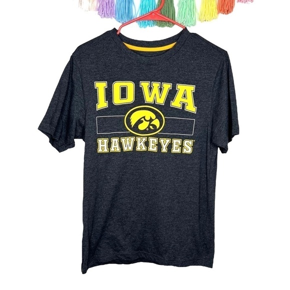 University Iowa Hawkeye Grey Unisex Herkey Short Sleeve Crewneck T-Shirt Small - Picture 1 of 14